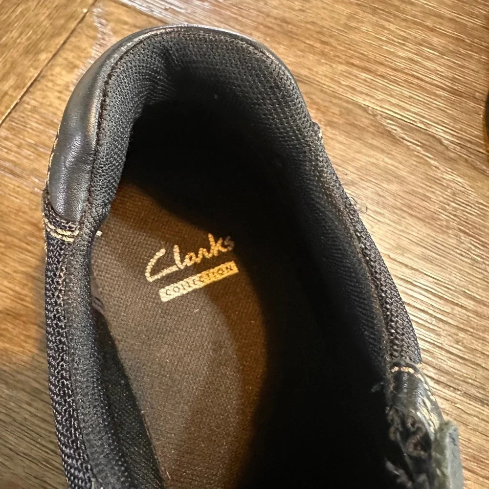 Clarks Collection Sherwin Time‎ Mens Leather Slip On Loafers Black Size 9.5M